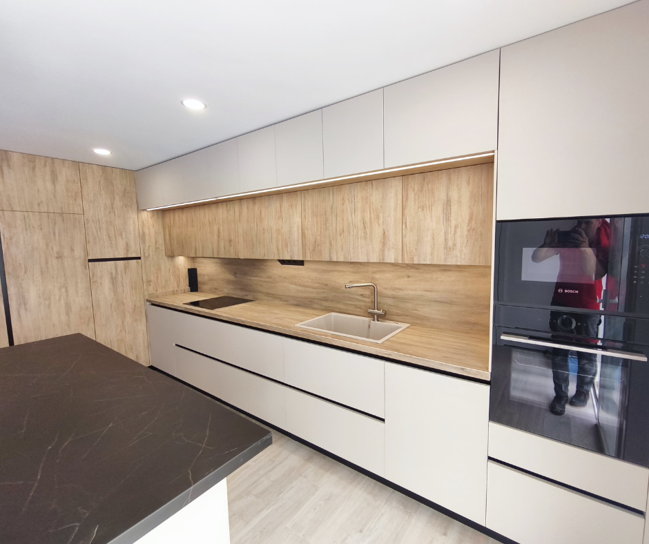 L-shaped bridge kitchen Idecocina